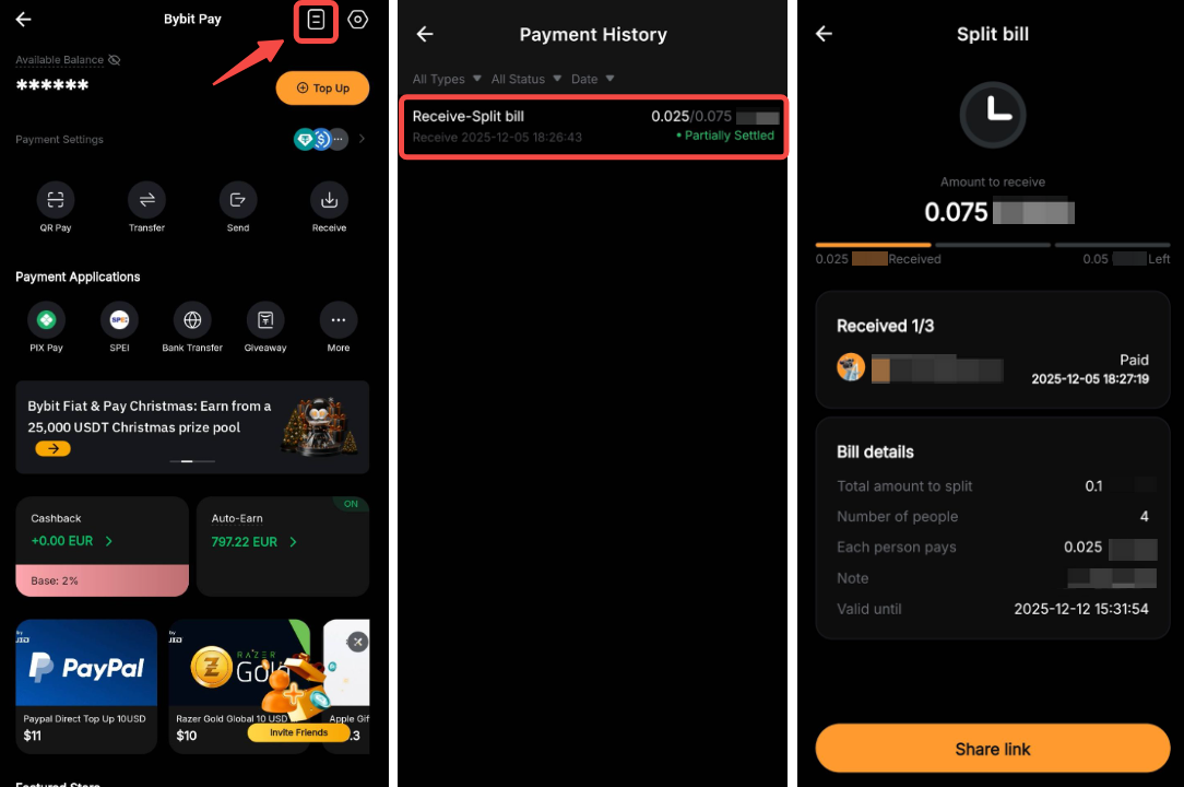 How To Use Payment Link Code And Split Bill On Bybit Pay Help Center How To Use Payment Link Code And Split Bill On Bybit Pay Help Center